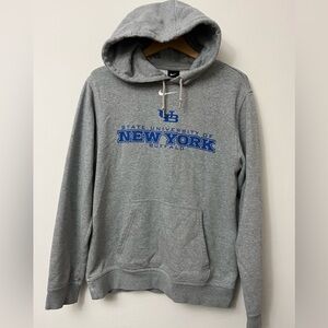 UB Nike Heather Gray Hoodie with Blue Logo